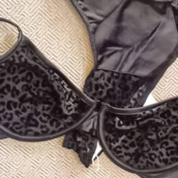 Ensemble soutien gorge panthère noir